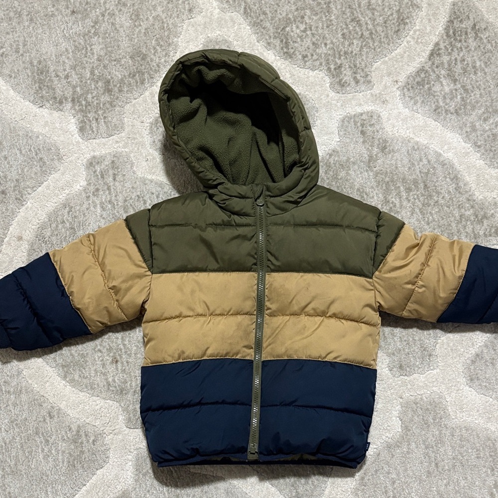 GAP Olive Hooded Puffer Jacket